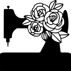 Floral Machine à coudre SVG DXF EPS paquet, fleurs svg, svg couturière, fleur Machine à coudre svg, coupe fichier Cricut