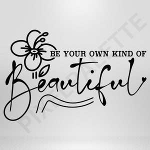 Sea su propio tipo de hermoso SVG DXF EPS, flor texto svg, motivacional svg, cursiva svg, Cut File Cricut