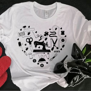 Sewing Equipment Heart Arrangement SVG, EPS, DXF Cut File / Sewing / Heart Shape / Cricut Cutting files