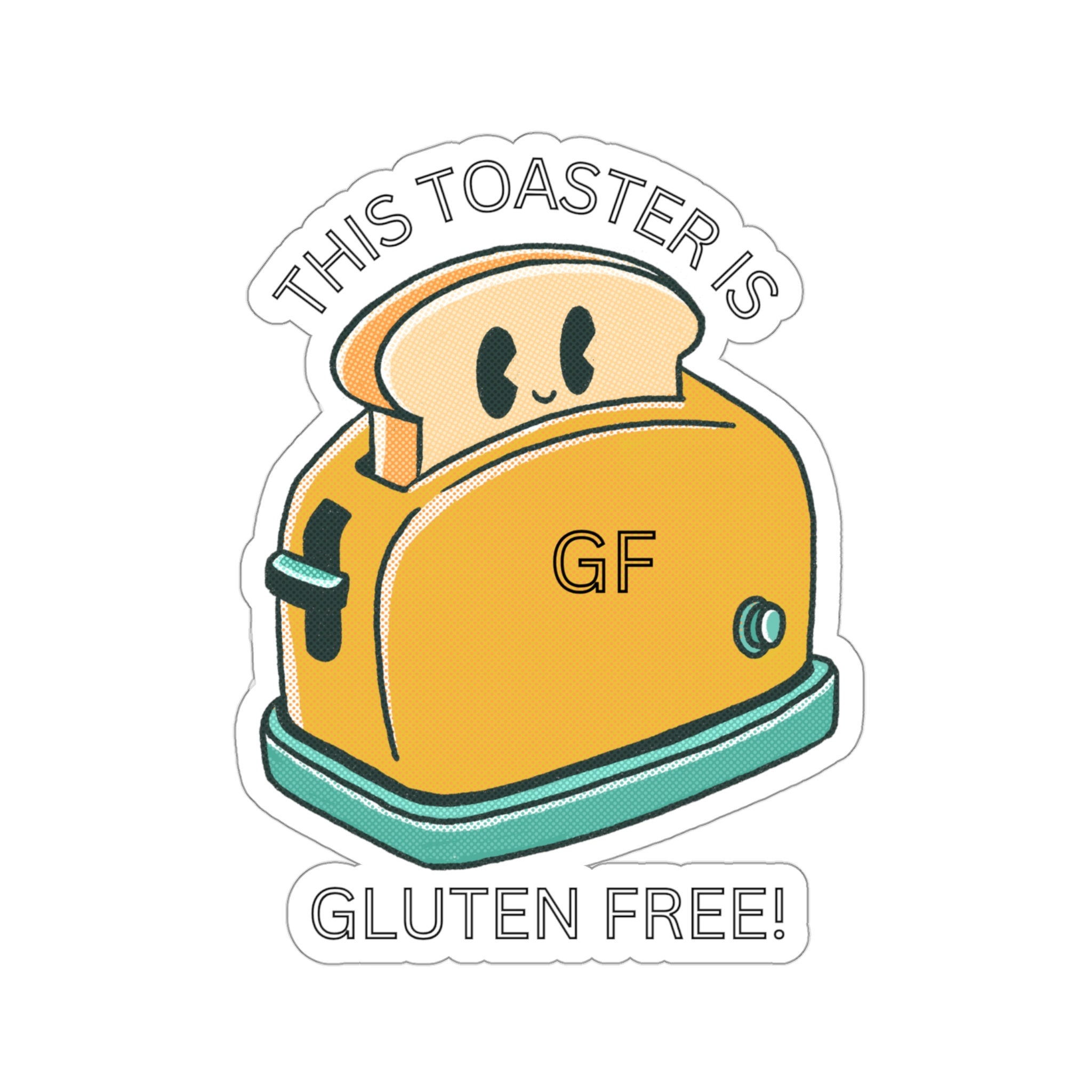 Gluten Free Toaster Kiss-cut Stickers Multiple Sizes 