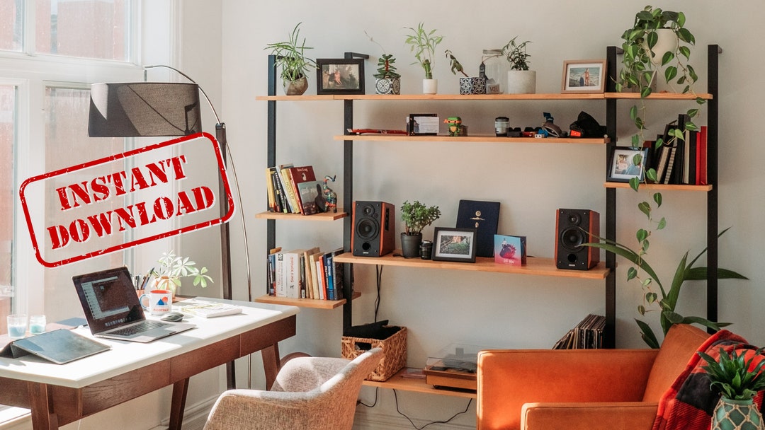 Virtual Bookshelf for Zoom Backgrounds Book Shelf Background Etsy