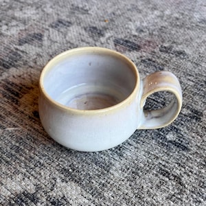 Glaze Test Mug - Small Capacity Stoneware Cup in Soft White - 4 oz.