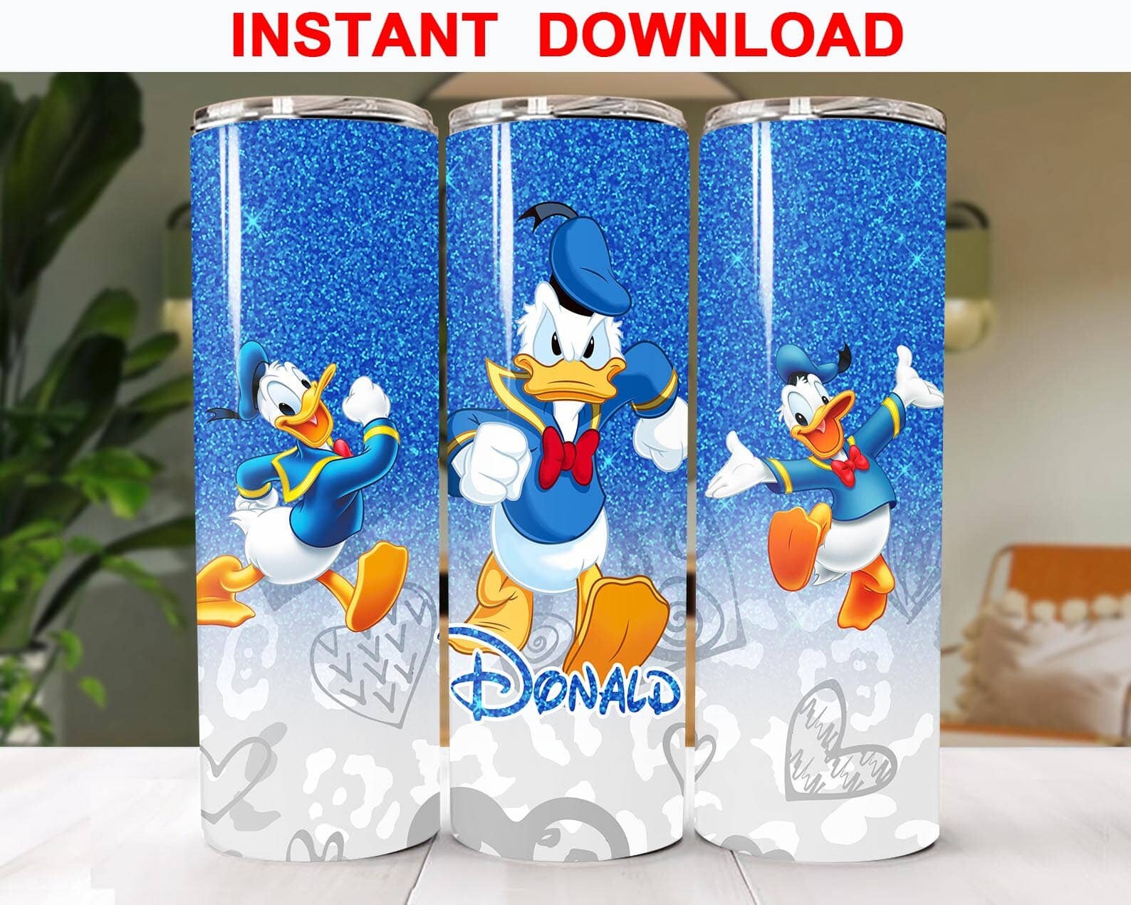 Donald Duck Blue Gradient Tumbler Wrap Disneyland Tumbler Etsy