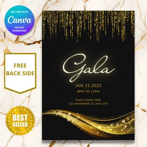 Elegant Gala Invitation, DIY Editable Flyer (Digital Download)