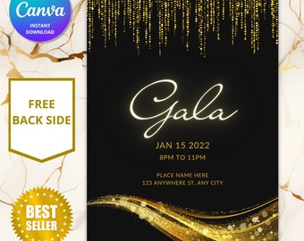 Elegant Gala Invitation, DIY Editable Flyer (Digital Download)
