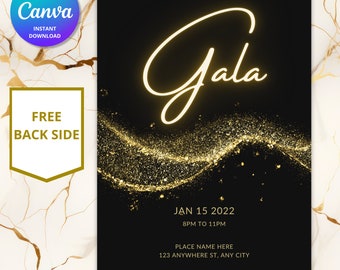 Elegante invito di gala, volantino fai da te per eventi (download digitale)