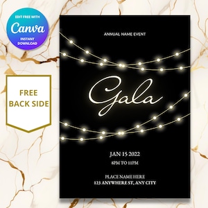 Editable Gala Invitation, Corporate Event Flyer (Digital Download)