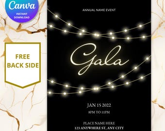 Editable Gala Invitation, Corporate Event Flyer (Digital Download)