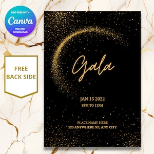 Elegant Gala Invitation Template, DIY Editable Flyer (Digital Download)
