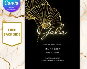 Elegante invito di gala, volantino modificabile fai da te (download digitale)