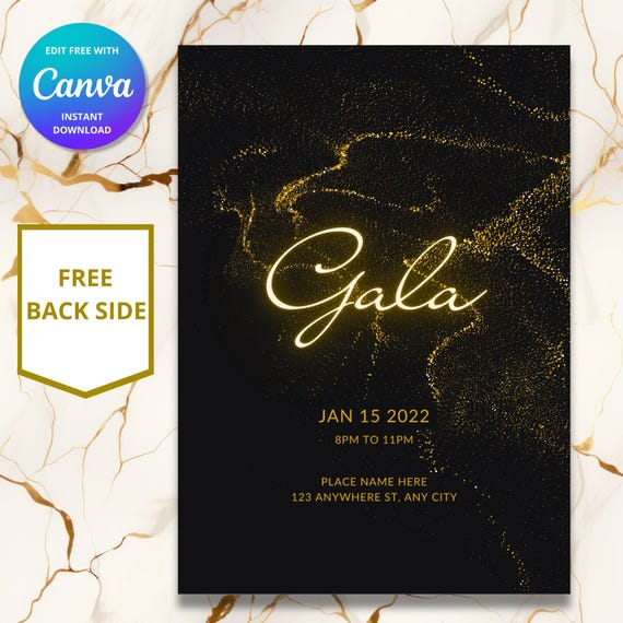 Gala Invitation, Elegant Corporate Event Flyer (DIY Editable Canva Template)