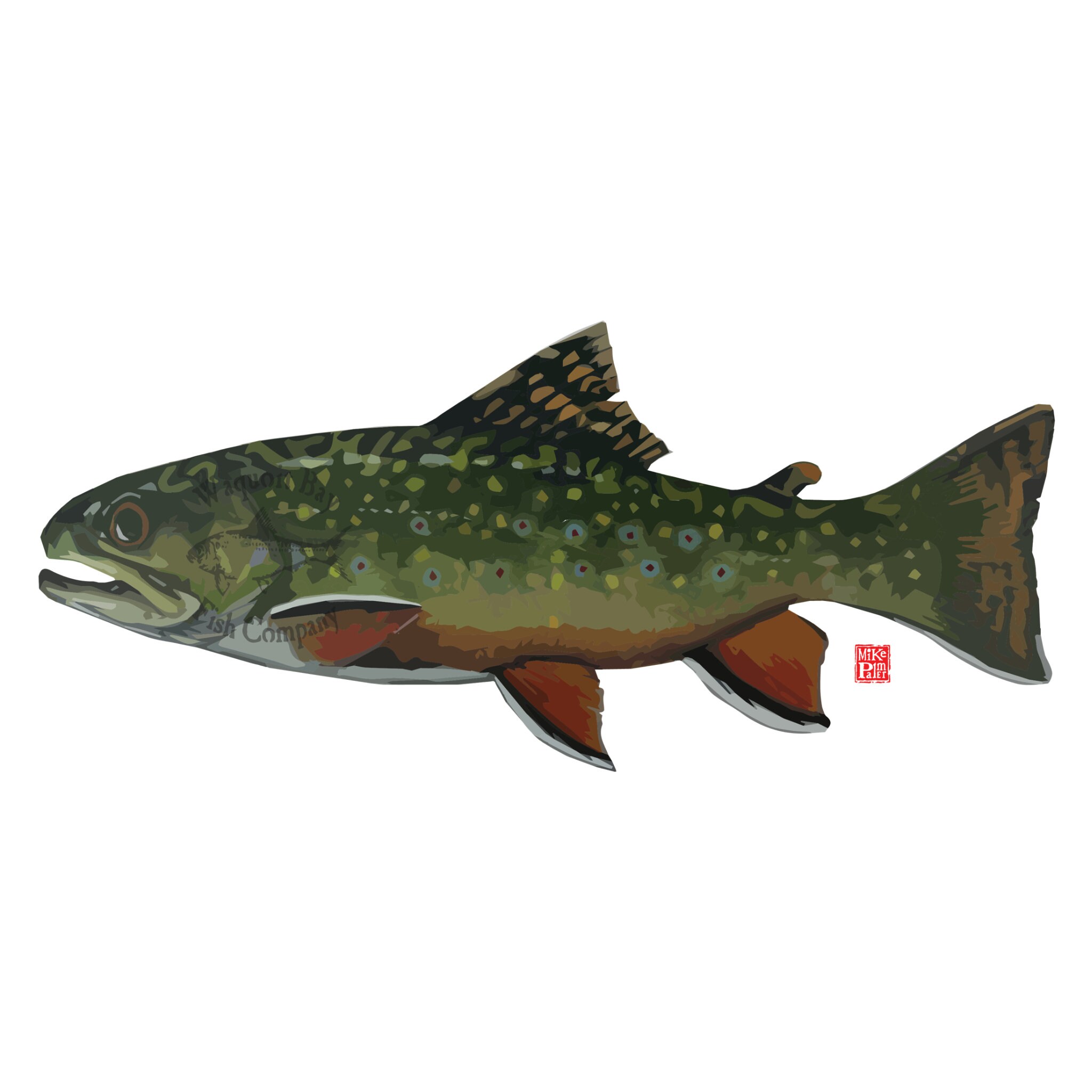 Brook Trout Vector Art Fish Vector Art Vector Art Brook Etsy