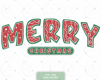 Retro Frohe Weihnachten SVG: Varsity Shirt Design (Digitaler Download)