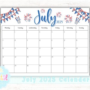 July 2025 calendar, july printable calendar, july planner, Summer calendar, 2025 calendar, printable calendar