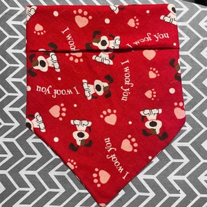 I Woof You. Dog Valentines Day Heart Bandana