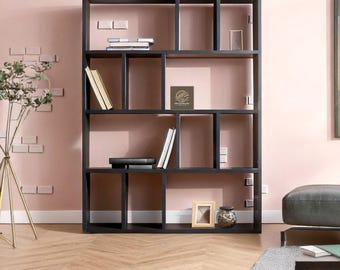Mensole divisorie per ambienti: libreria moderna per soggiorno, libreria portaoggetti