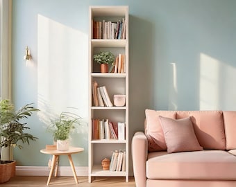 Modernes Bücherregal — hohes Bücherregal für Aufbewahrung im Wohnzimmer, anpassbares Regal