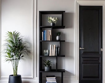 Estanterías divisorias de ambientes: librería minimalista, estanterías modernas para espacios abiertos.