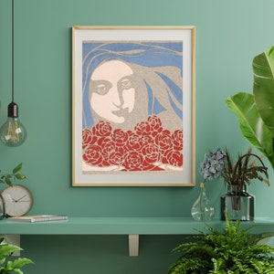 Moser print, Moser digital art, Digital Download, Woman&#39;s Head, Instant Download, Printable Moser, Koloman Moser, Digital Print, Wall art