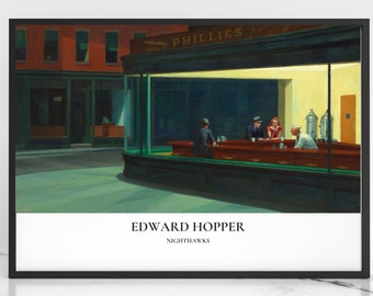 エドワード・ホッパー作「ナイトホークス」の印刷可能作品