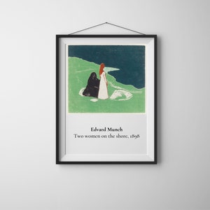 Edvard Munch print, Munch digital art, Digital Download, Munch Two Women, Instant Download, Art Poster, Munch, Digital Print, Art print