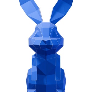 Standing Easter Bunny, 3D Paper Craft Template Kit, Papercraft Rabbit, Low Poly Easter Bunny, Decor Sculpture Home Gift PDF Digital Download