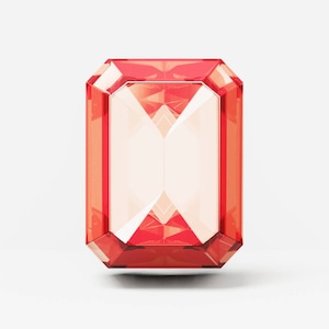 Plantilla grande de papel de papel de kit de bricolaje de gema roja de rubí, plantilla de rubí rojo 3D de papeleo de bajo poli rubí, piedra preciosa de alta calidad