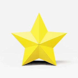 étoile, étoile Papercraft, modèle étoile Papercraft 3D | Low Poly Star Art Decor Sculpture pour la maison ou un cadeau, Téléchargement numérique