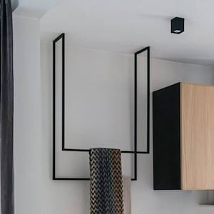 Metal Towel Rail, Ceiling Towel Rail Black