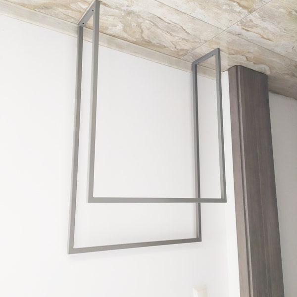 Metal Towel Rail, Hanger For Two Towels, Metal Ceiling Hanger, Towel Hanger Ceiling, White Towel Rail