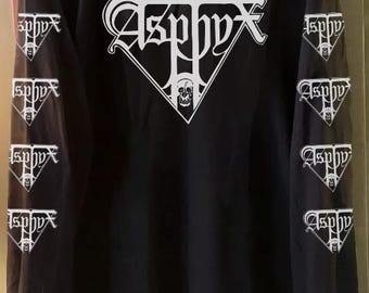 Asphyx- Logo- LONG SLEEVE Tshirt - LIMITED!  (Autopsy, Bolt Thrower, Obituary, Hail of Bullets, Pestilence, Grave, death doom metal)
