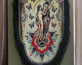 Oldschool Traditional Tattoo Flag 35x50cm (Home Decor, Wall Decor, Wall Hangings)