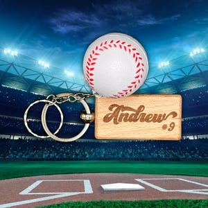 Baseball Keychain Personalized | Baseball Bag Tag | Baseball Team | Personalized Sports Bag Name Tag | Custom Baseball Name Tag