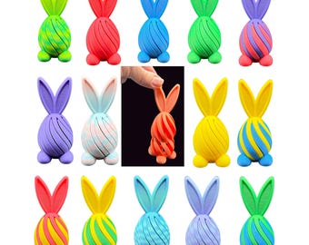 Bunny Egg Passthrough Fidget (2 Parts) | 3D Printed Sensory Toy | Easter Basket | Basket Filler | Easter Gift | Spring Toy |