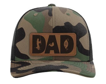 DAD Fishing Hat | Leather Patch Richardson 112 Hat | FlexFit L/XL |
