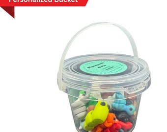 Pipsqueak Pets Bucket | Mini Articulated Animals | Mystery Toy Bucket | Custom Kids Gift | Personalized | 3D Printed Creatures | Easter Gift