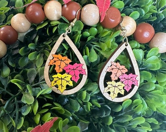 Fall Leaves Teardrop Earrings | Fall | Autumn | Fashion |