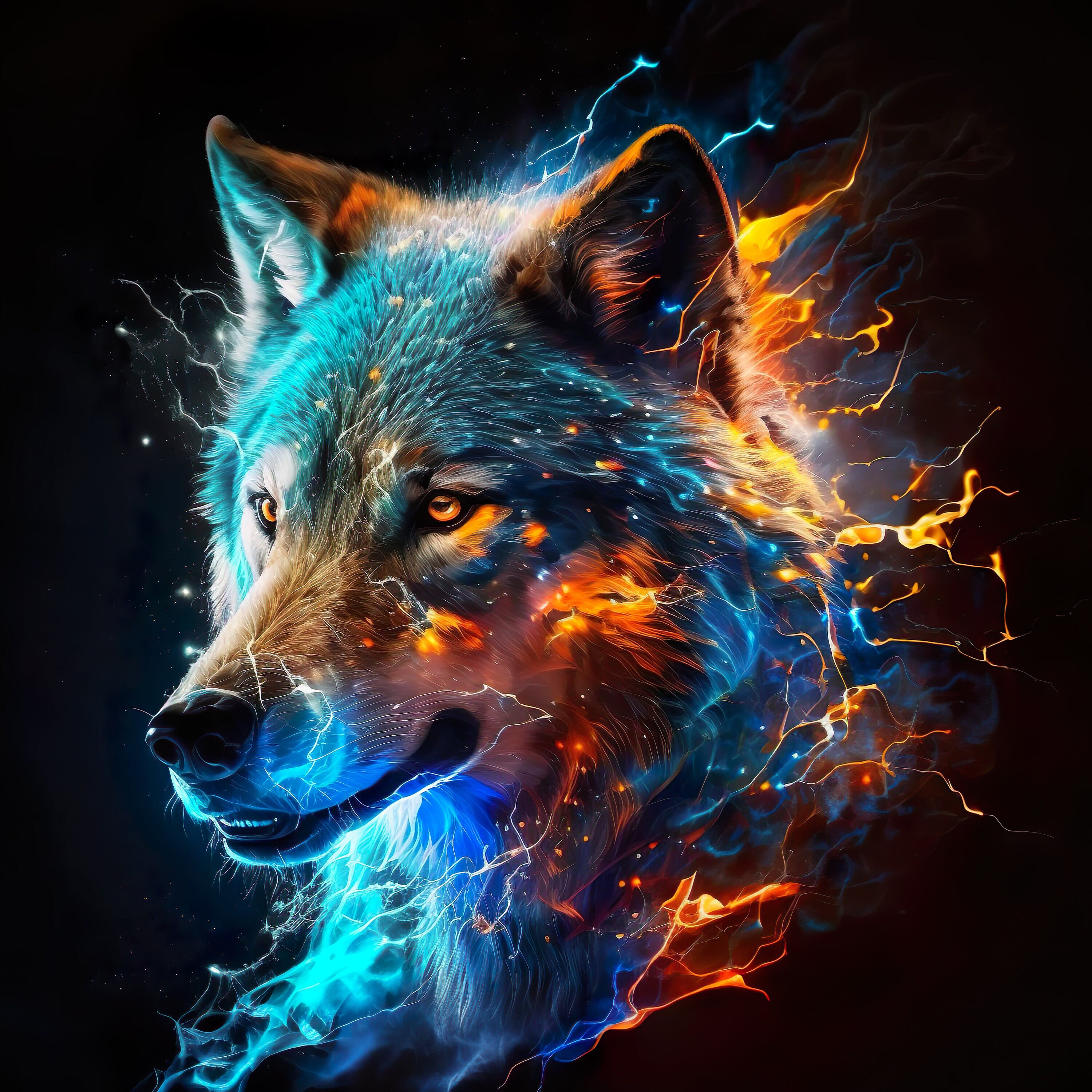 Abstract Wolf Art A Majestic Masterpiece For Your Wall Decor Print 