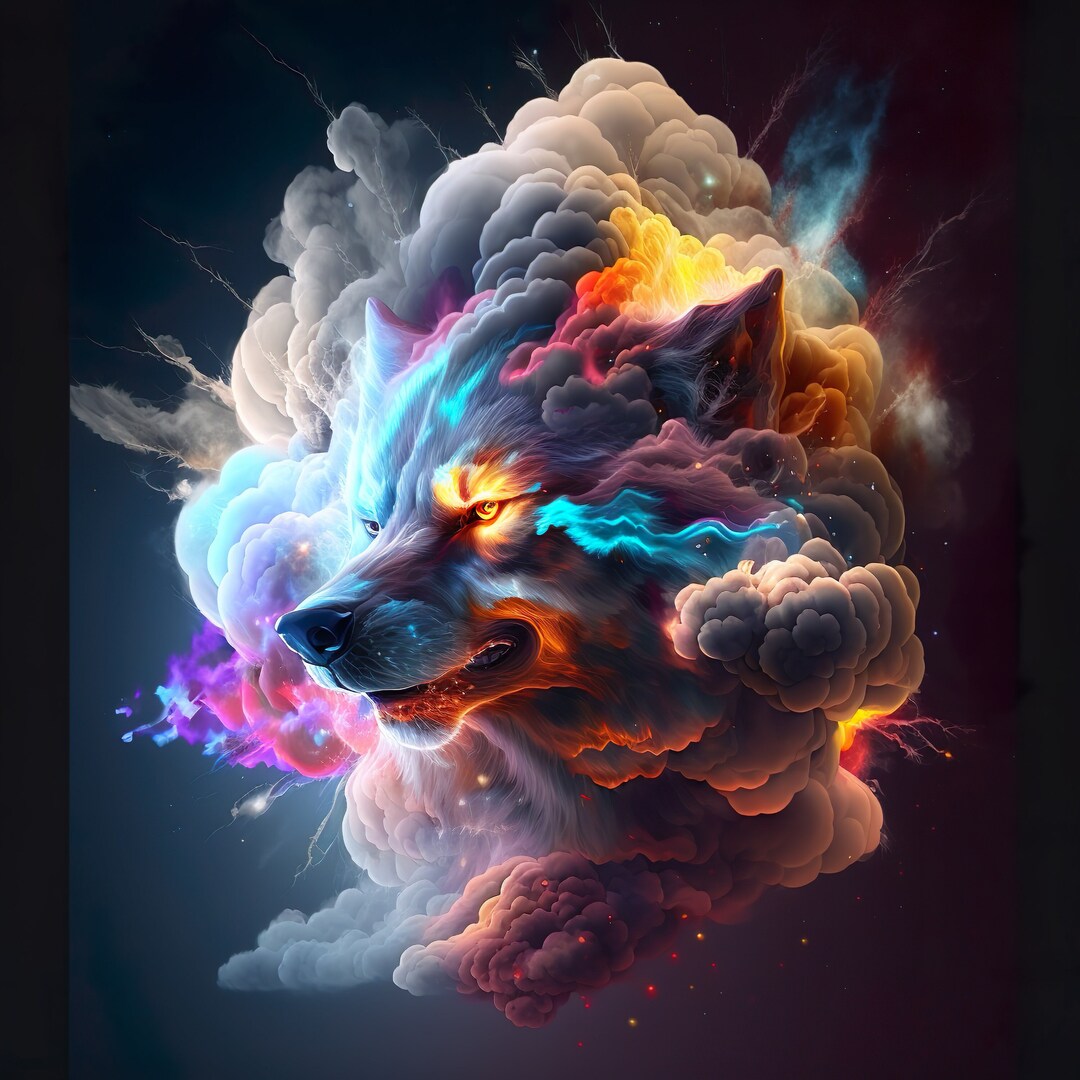 Abstract Wolf Art A Majestic Masterpiece for Your Wall Decor Print