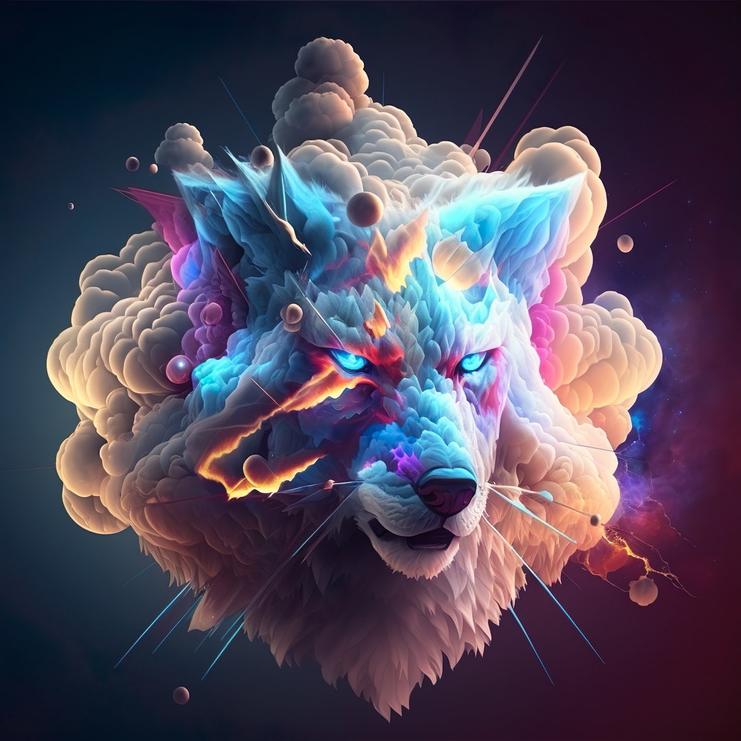 Abstract Wolf Art A Majestic Masterpiece for Your Wall Decor Etsy