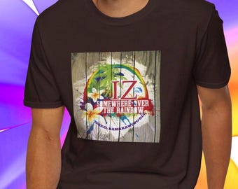 Somewhere Over The Rainbow IZ Hawaiian singer album shirt/Album memorabilia tee/Iz cotton tee/best of Israel Kamakawiwoole t-shirt gift