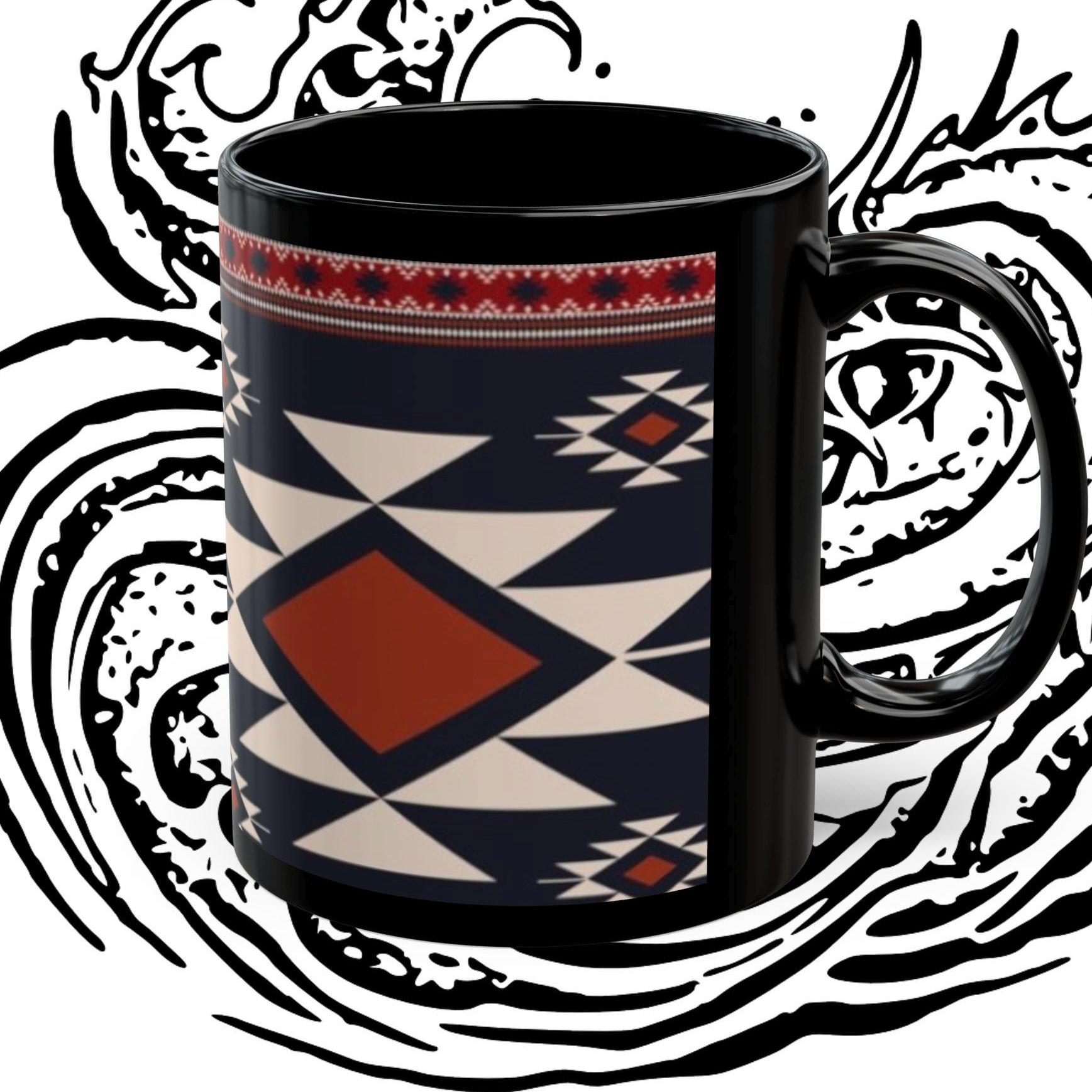 Black Tribal Art Aztec Design Ceramic Mug (11oz)/pendleton Style ...