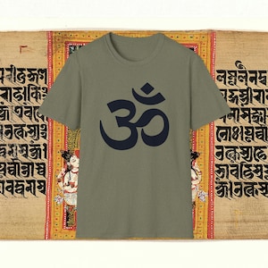 Sanskrit OM unisex yoga shirt/Mens crew neck shiva tee/graphic t-shirt/spiritual clothing meditation loose fit shirt/Buddhist tee/7 colors T