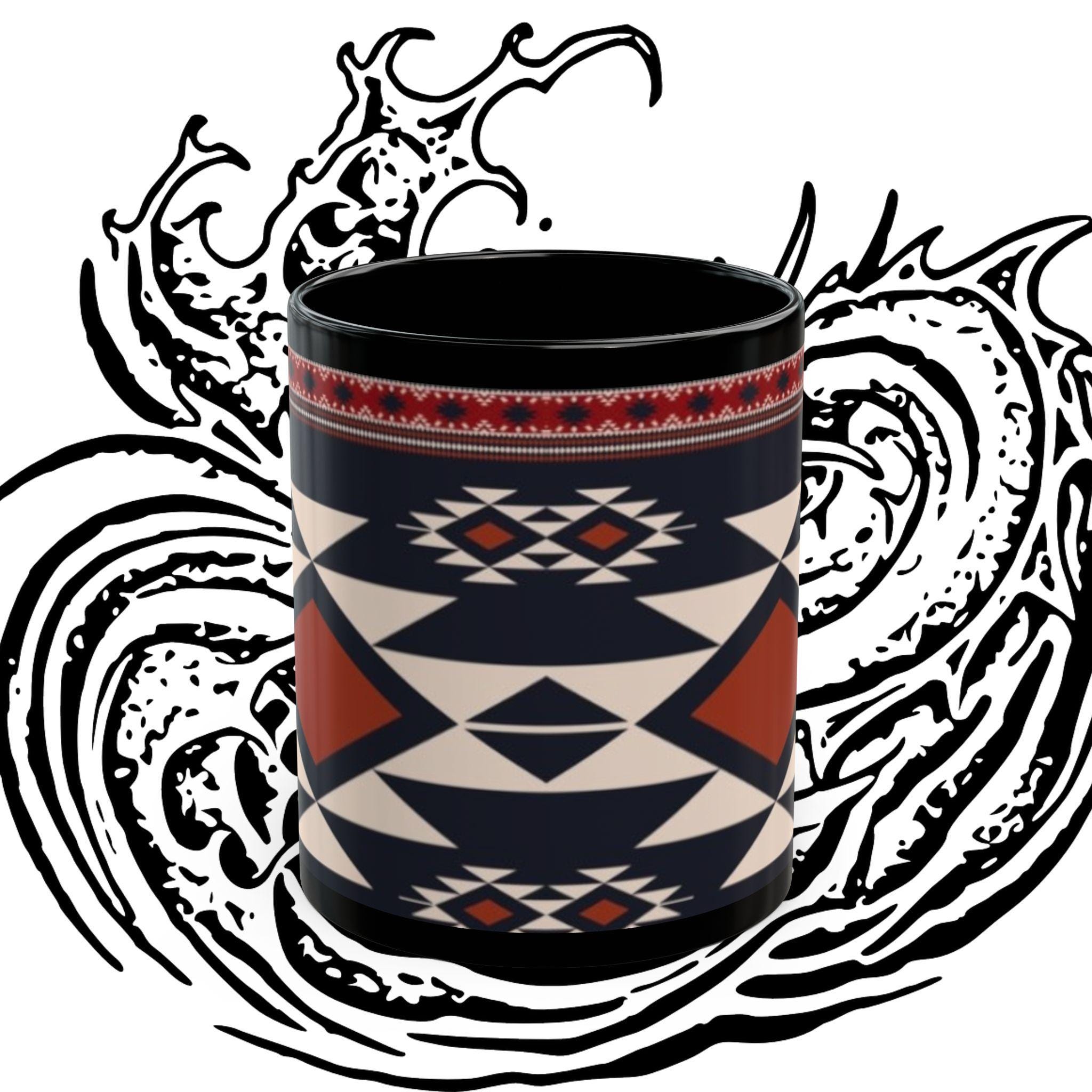 Black Tribal Art Aztec Design Ceramic Mug (11oz)/pendleton Style ...
