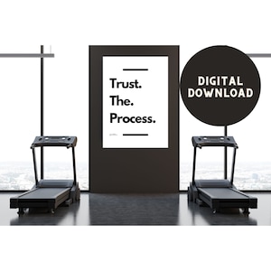 Trust The Process Printable wall art, Gym Poster, Fitness poster, Pain cave motivational art for those who love to train