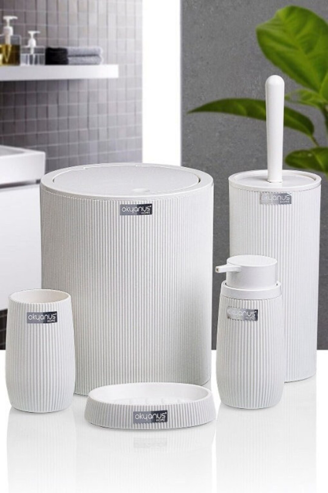 White Bathroom Accessories Set Bathroom Set Toothbrush Etsy