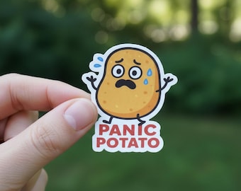 Panic Potato Sticker | Anxious Potato Vinyl Decal (Waterproof)