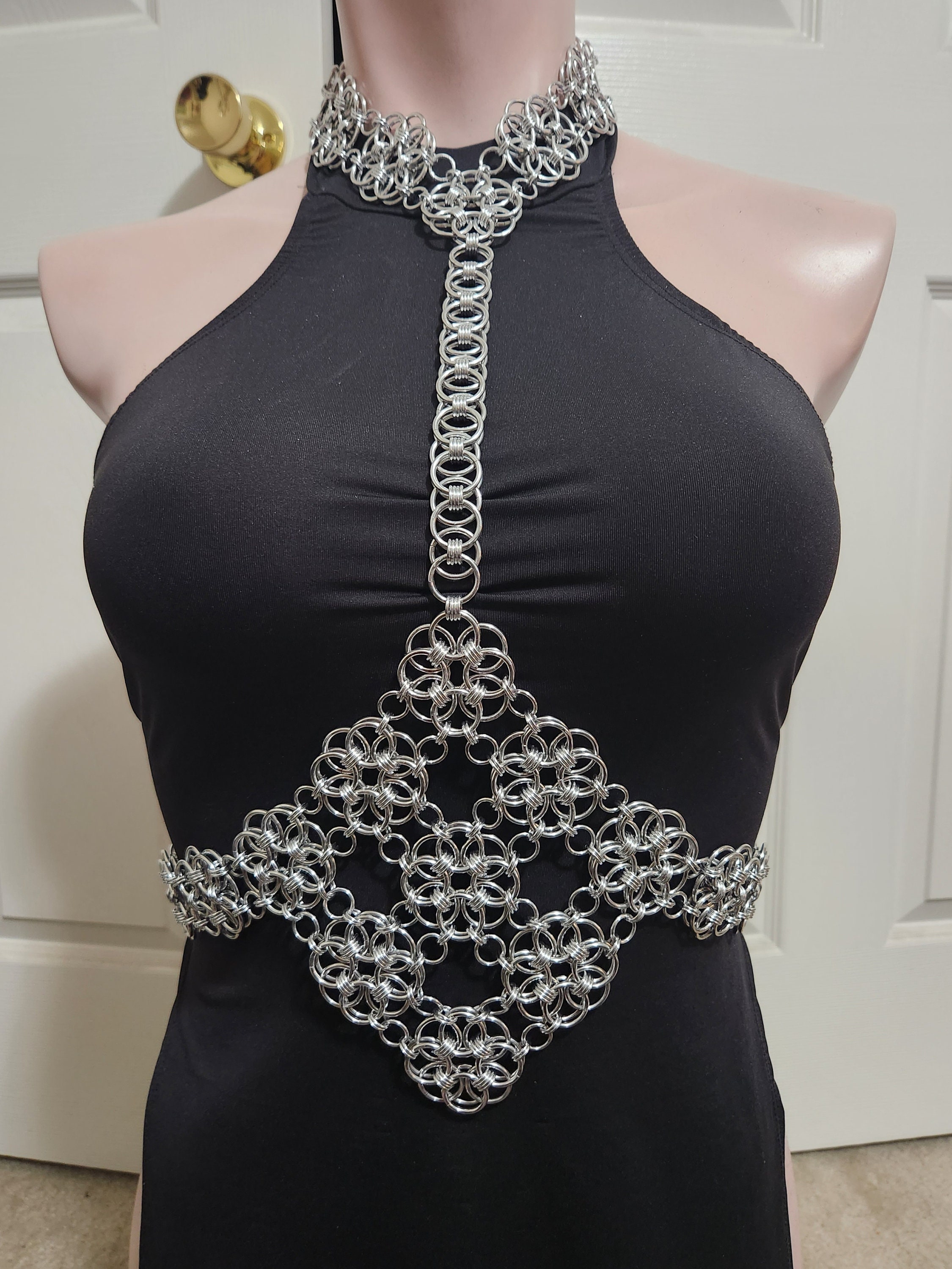 Chainmail Breastplate, Unisex, Halter Top, 4 in 1 Chainmail Front With Open  Back, Full-persian at Neck and Across Back, One Size Fits Most 