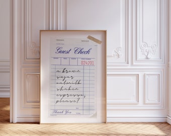 May include: A vintage-style guest check with handwritten text that reads "a brown, sugar, oatmilk, shaken, espresso, please?" and "Thank You".