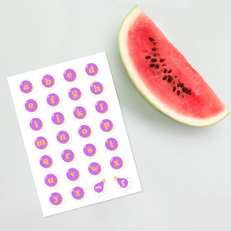 Retro Lowercase Alphabet Sticker Sheet, Crafts and Alphabet Learning ...